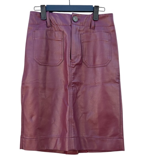 Maeve By Anthropologie The Colette Faux Leather Skirt - Picture 1 of 8
